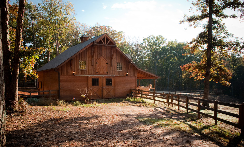 Photo of a medium sized rustic detached barn in Charlotte.