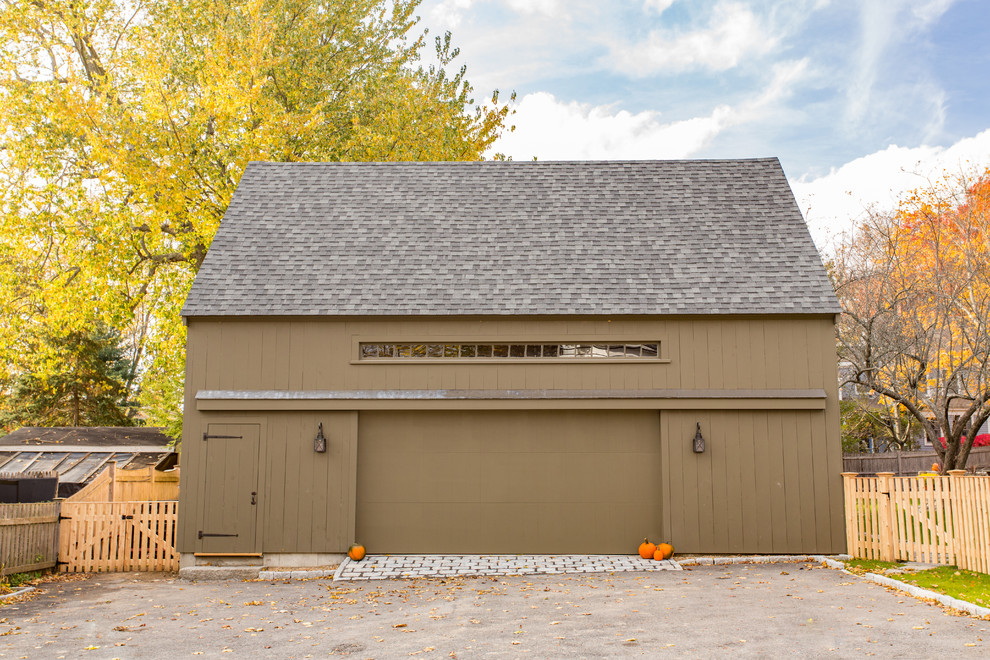 Idée de décoration pour un garage pour une voiture séparé champêtre de taille moyenne.