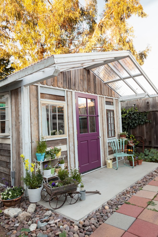 Example of a mid-sized cottage chic detached guesthouse design in San Luis Obispo