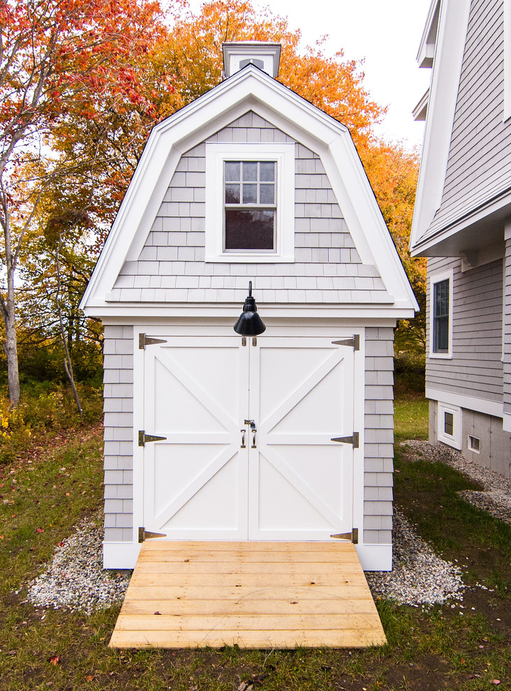 Mid-sized cottage detached garden shed photo in Portland Maine