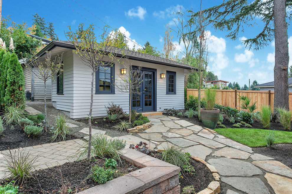 Design ideas for a medium sized classic garden shed in Seattle.