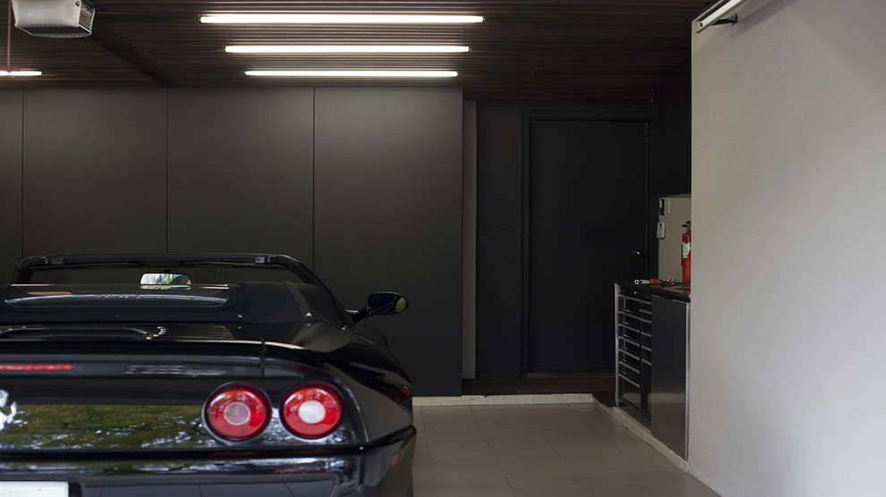Идея дизайна: гараж в современном стиле