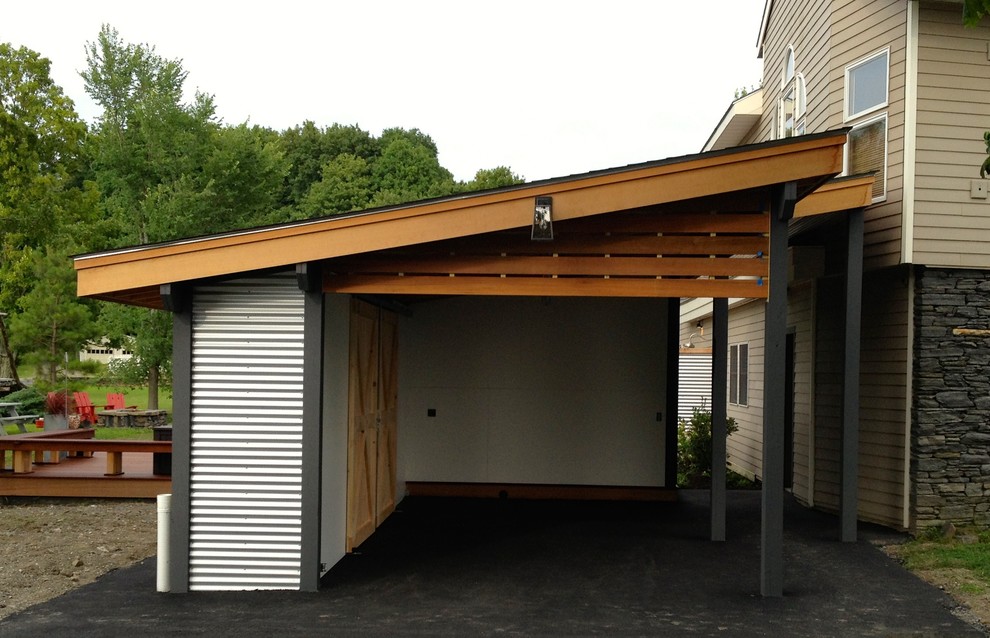 New carport Modern Shed Boston by Erin Robertson Landscape