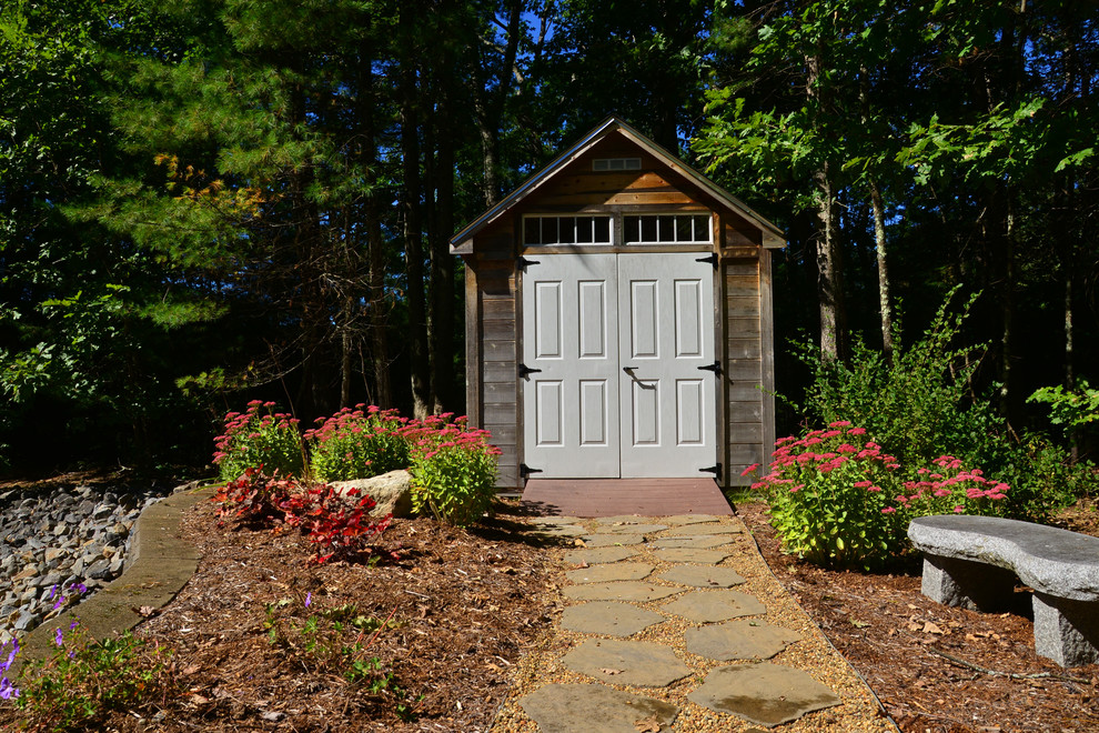 Example of a small country detached shed design in Boston