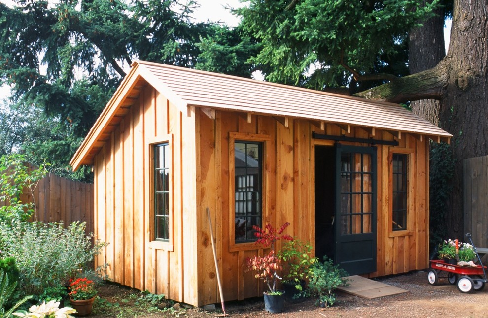 Shed - rustic shed idea in Portland