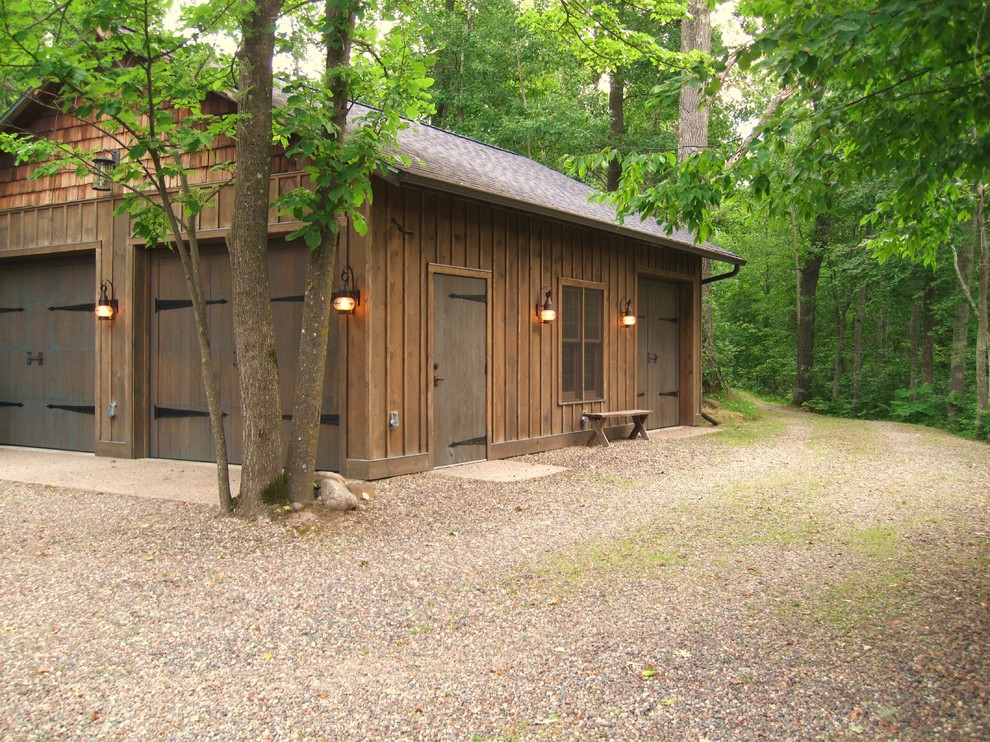 Inspiration for a rustic detached garden shed and building in Minneapolis.