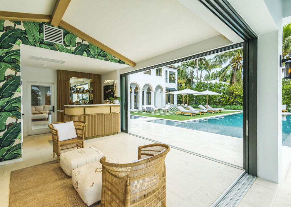 Pool Cabana Bar and Back Bar Eclectic Shed Miami by Lignum