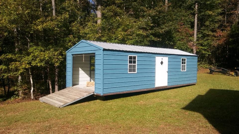 Studio / workshop shed - large transitional attached studio / workshop shed idea in Atlanta