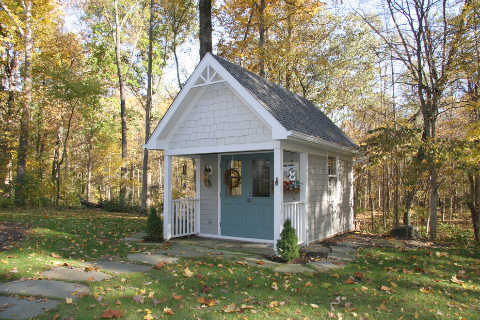 This is an example of a medium sized classic detached guesthouse in Indianapolis.