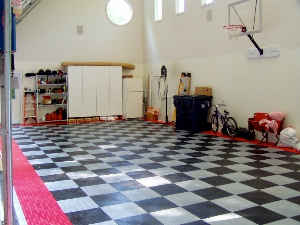 RaceDeck garage with basketball gym - Traditional - Shed - Los Angeles ...
