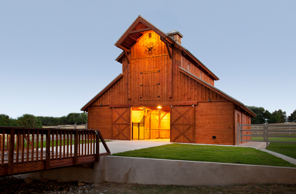 Raised Center Barn in Texas Traditional Shed Other by Sand