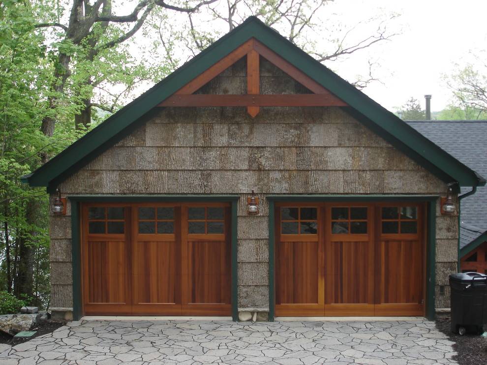 Rustic Lake House Exterior Garage Rustic Garage Newark by Spectrum Construction