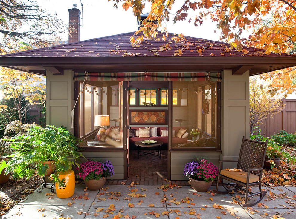 Example of an arts and crafts detached guesthouse design in Minneapolis