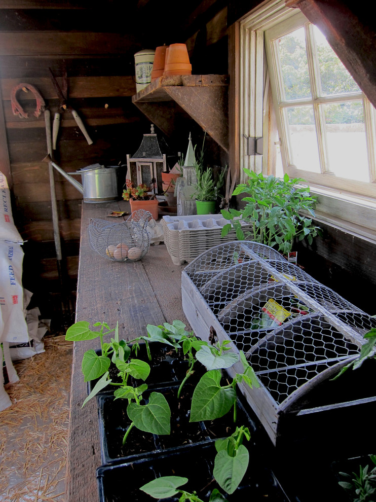 shabby chic chicken coop and potting shed - farmhouse