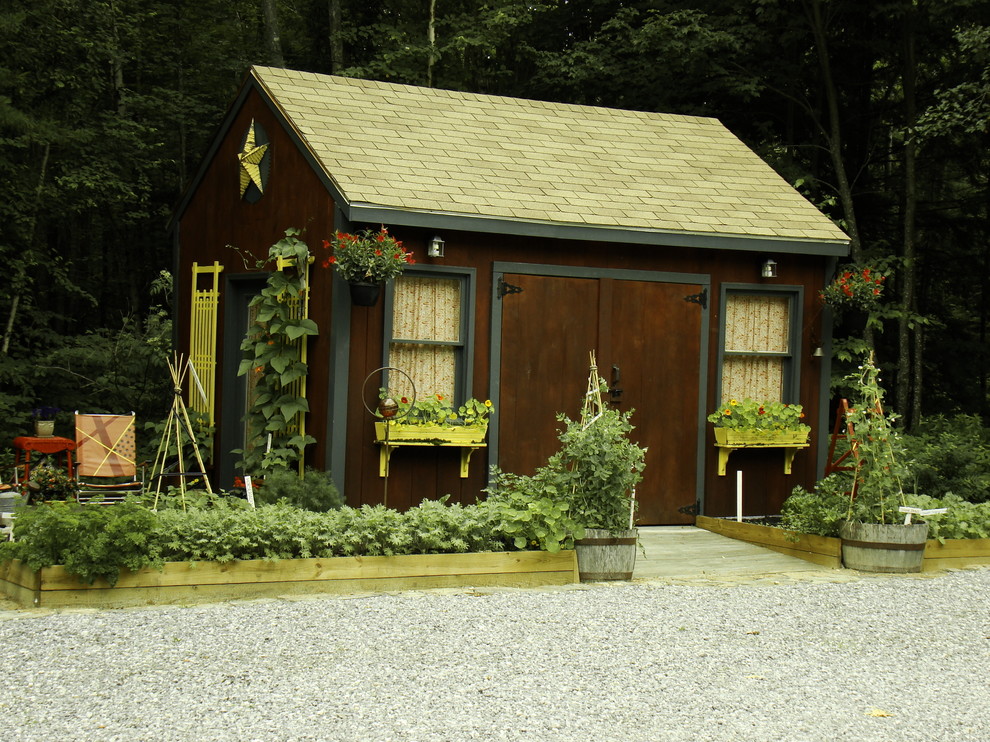 Exemple d'un abri de jardin montagne.