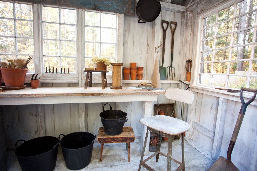 Inspiration for a country garden shed in Boston.
