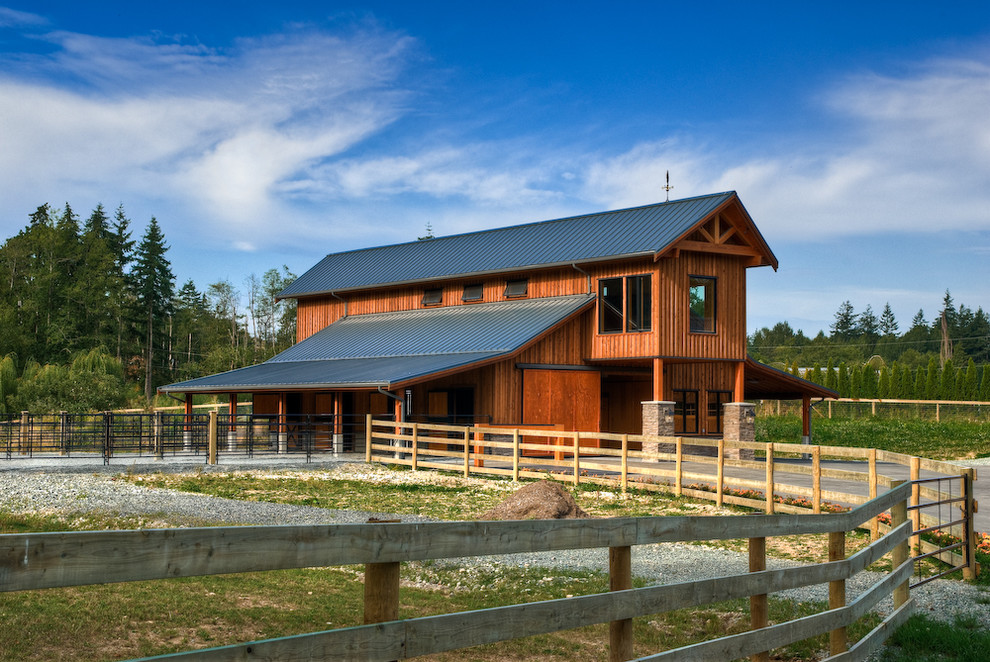 Design ideas for an expansive rural detached barn in Vancouver.