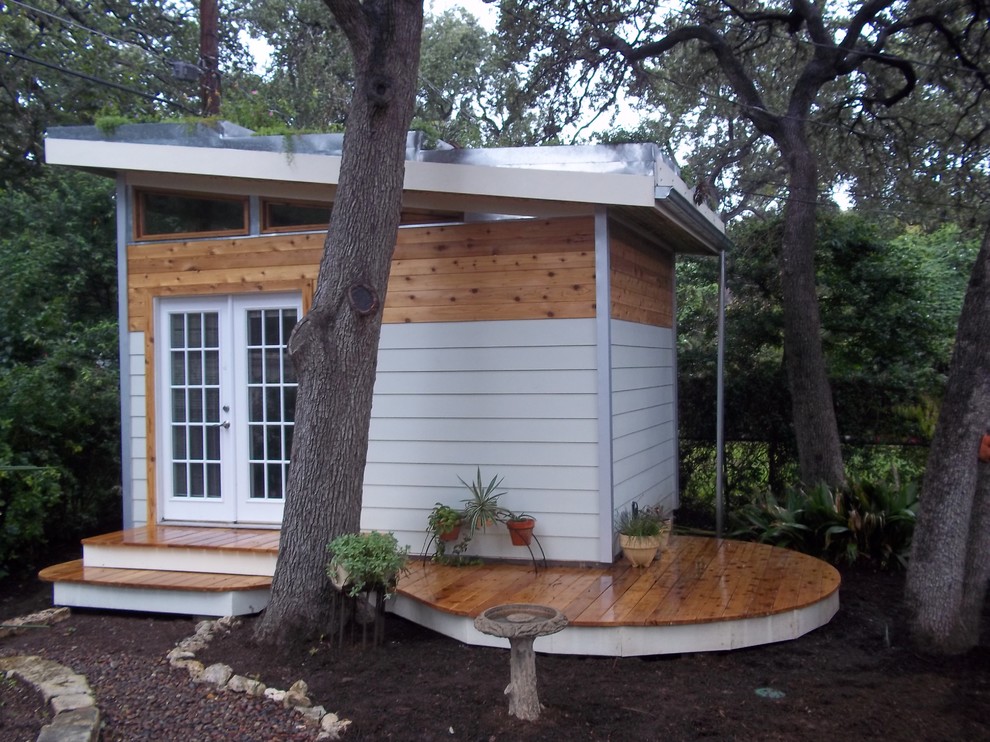 Photo of a contemporary garden shed and building in Austin.