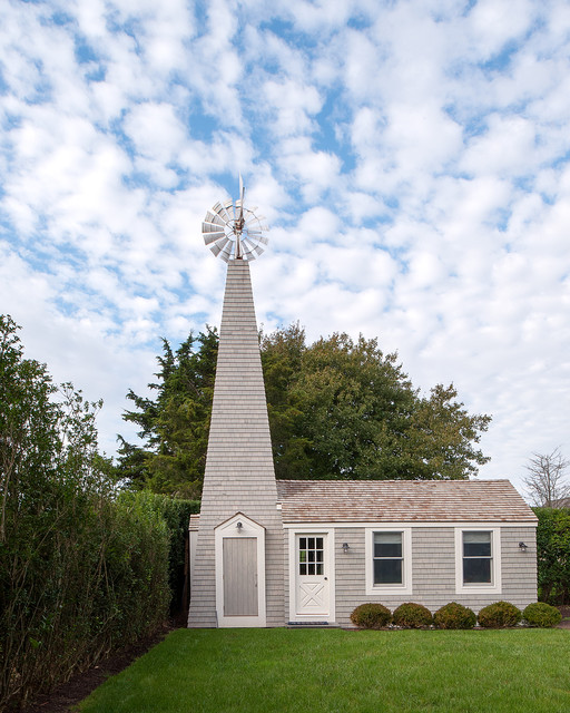 Summer Home Renovation in Quogue Transitional Garden Shed and Building New York by HOBBS