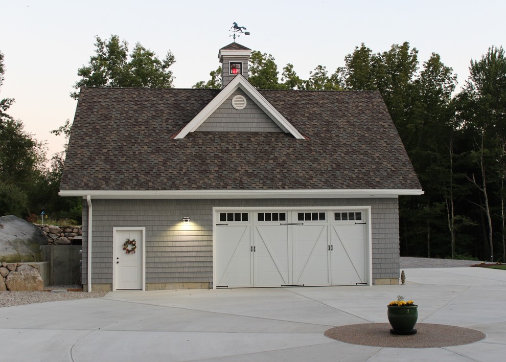Exempel på en lantlig garage och förråd