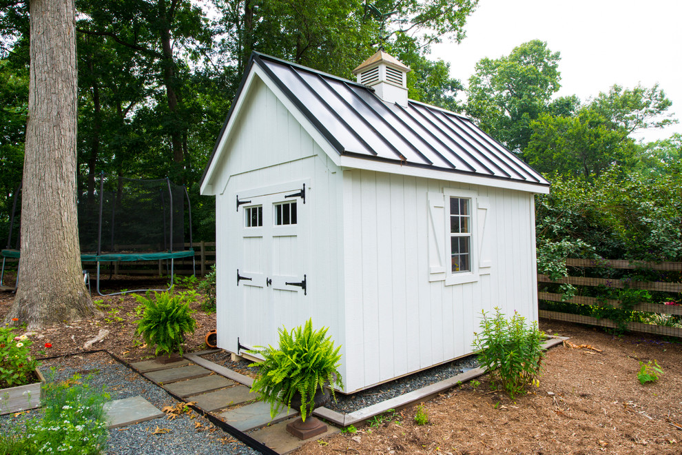 This is an example of a classic detached garden shed in Baltimore.