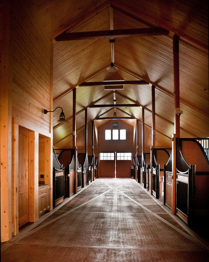 Barn - large traditional barn idea in Portland