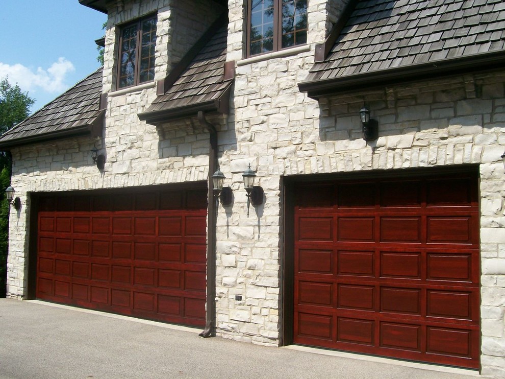 Wood Garage Door Refinishing Traditional Garage Chicago by