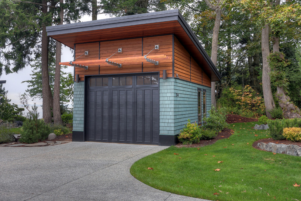 Inspiration for a modern shed remodel in Seattle