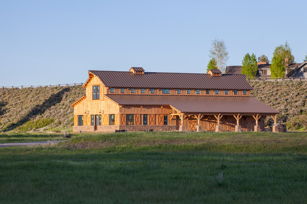 Wyoming Horse Barn Traditional Shed Other by Sand Creek Post