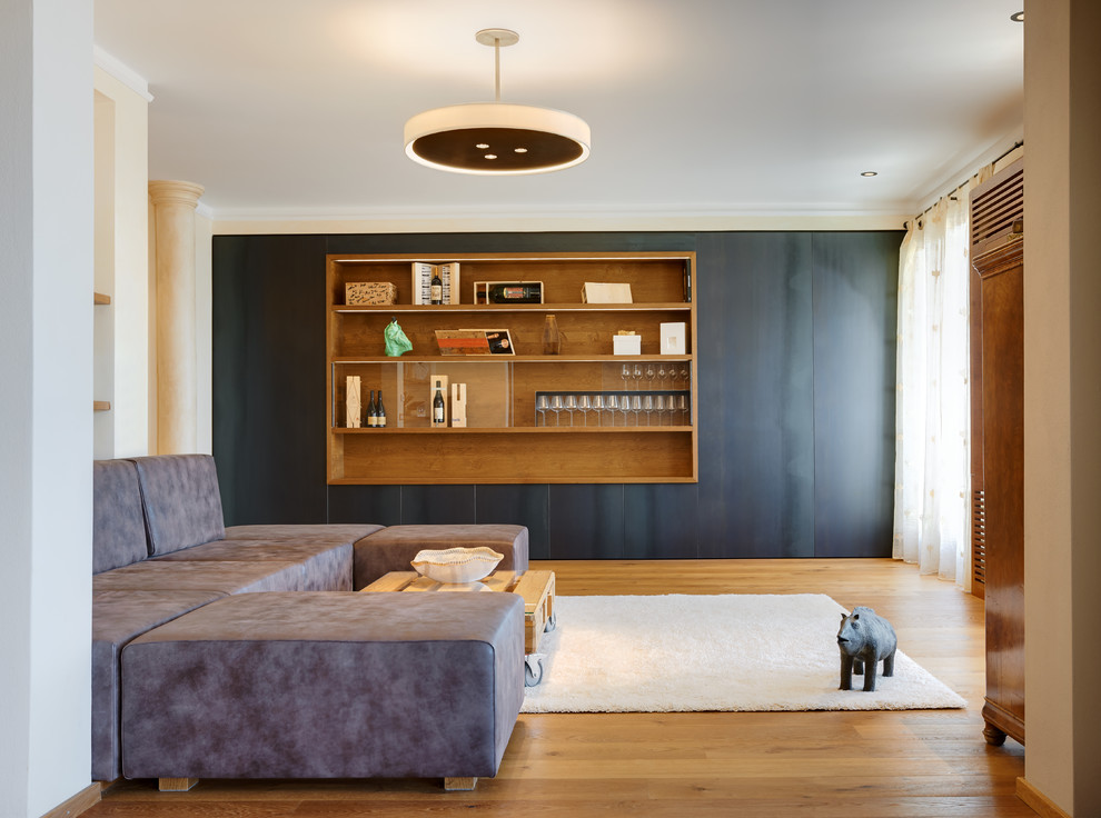 Esempio di un soggiorno design con tappeto
