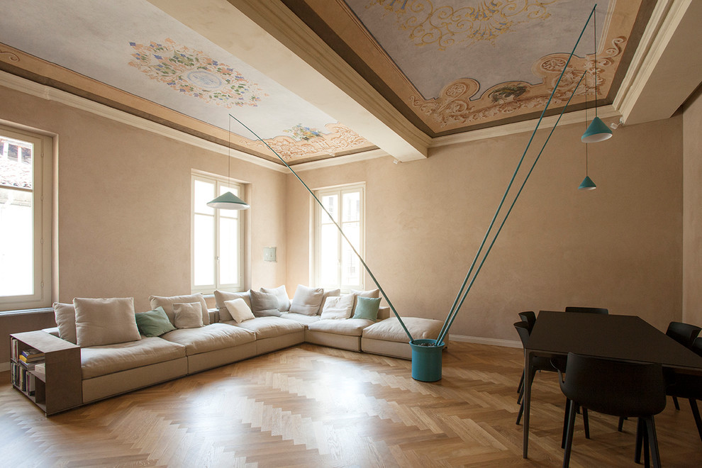 Family room - modern family room idea in Turin
