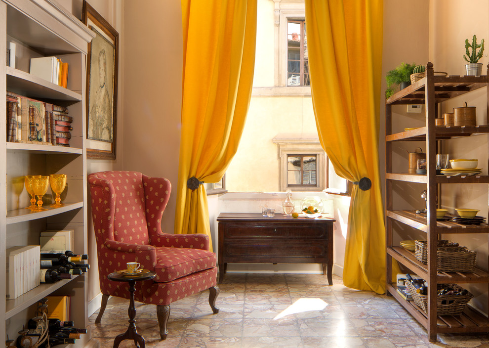 Example of a tuscan living room design in Florence