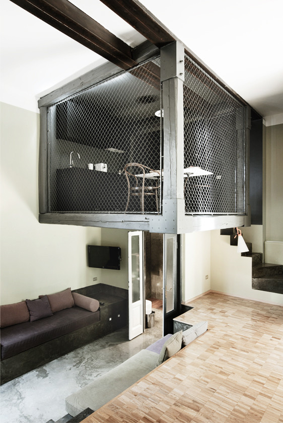 Photo of an industrial living room in Milan.