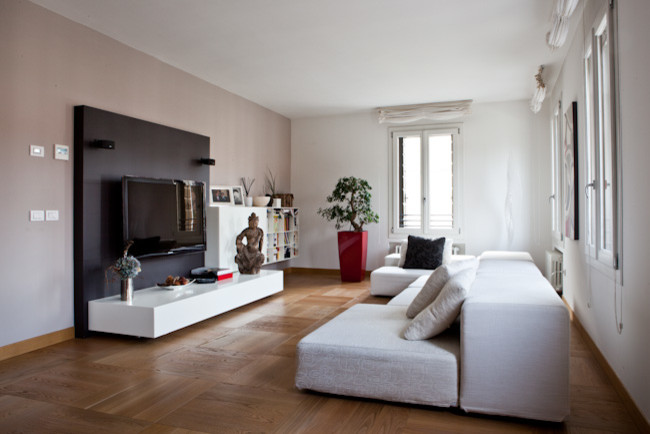 Foto di un soggiorno design