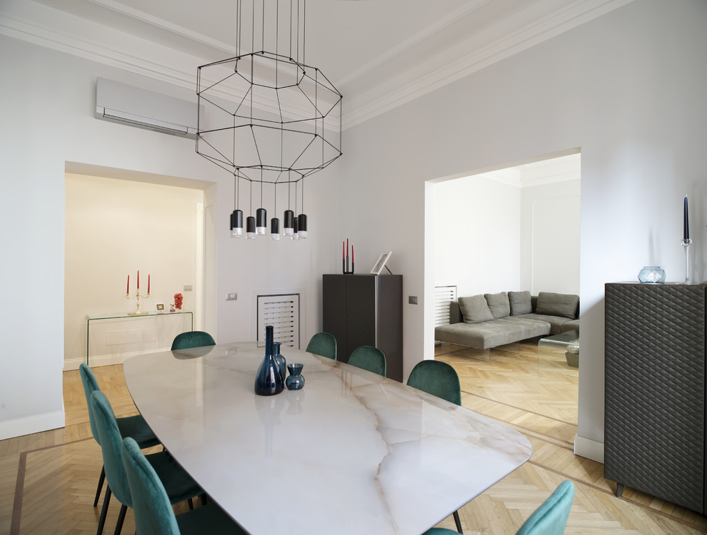 Design ideas for a contemporary dining room in Rome.