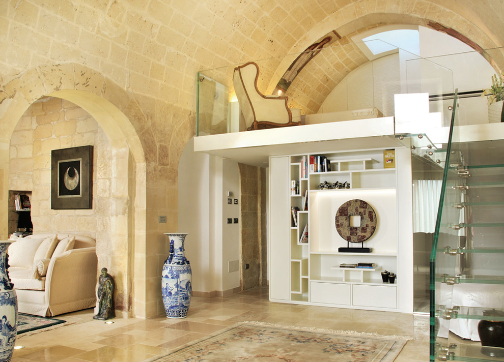 Living room - mediterranean living room idea in Bari