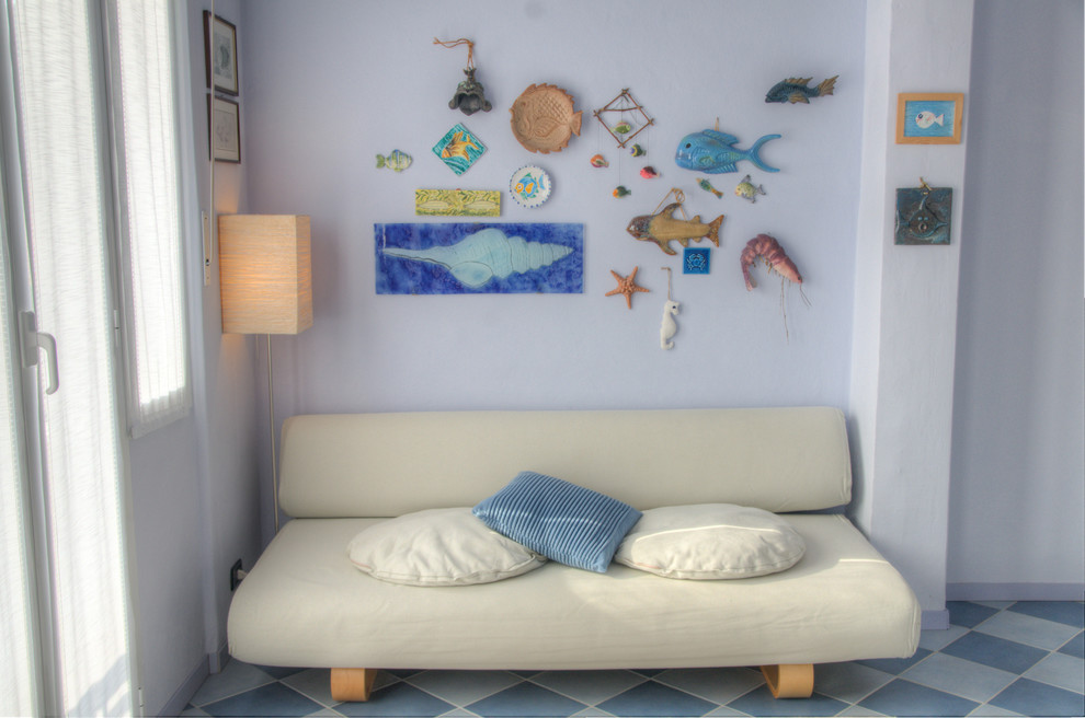 Immagine di un soggiorno stile marinaro
