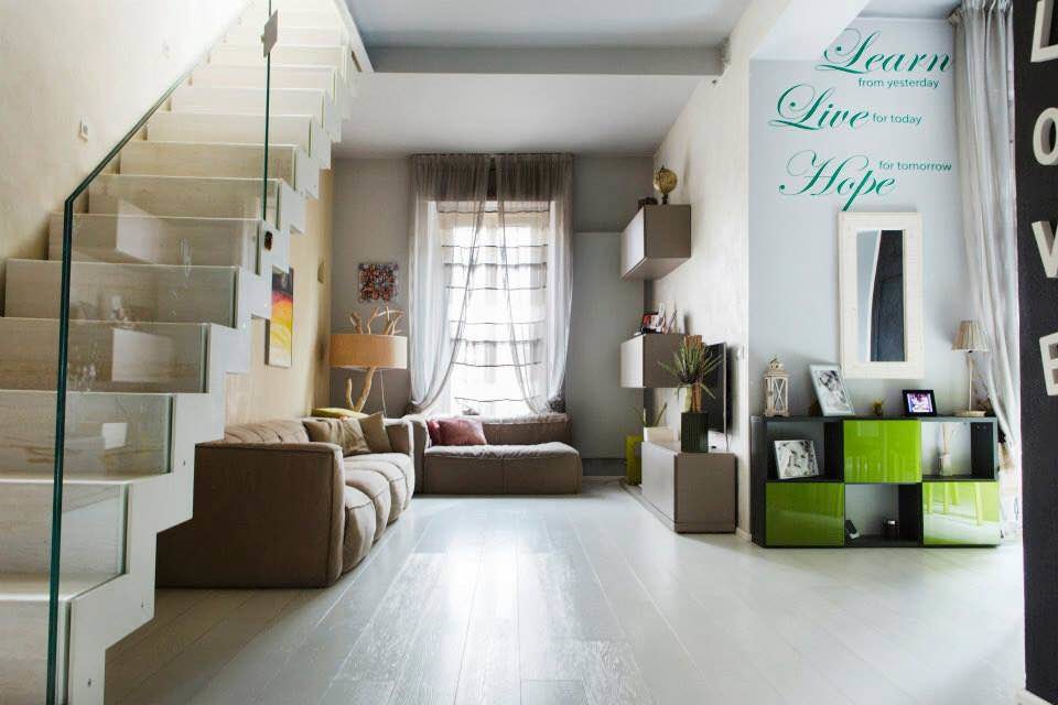 Living room - contemporary living room idea in Turin