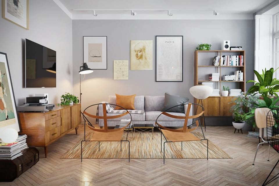 Inspiration for a scandinavian living room remodel in Other