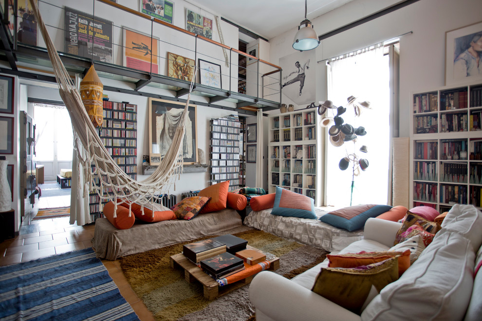 Inspiration for an eclectic living room remodel in Naples
