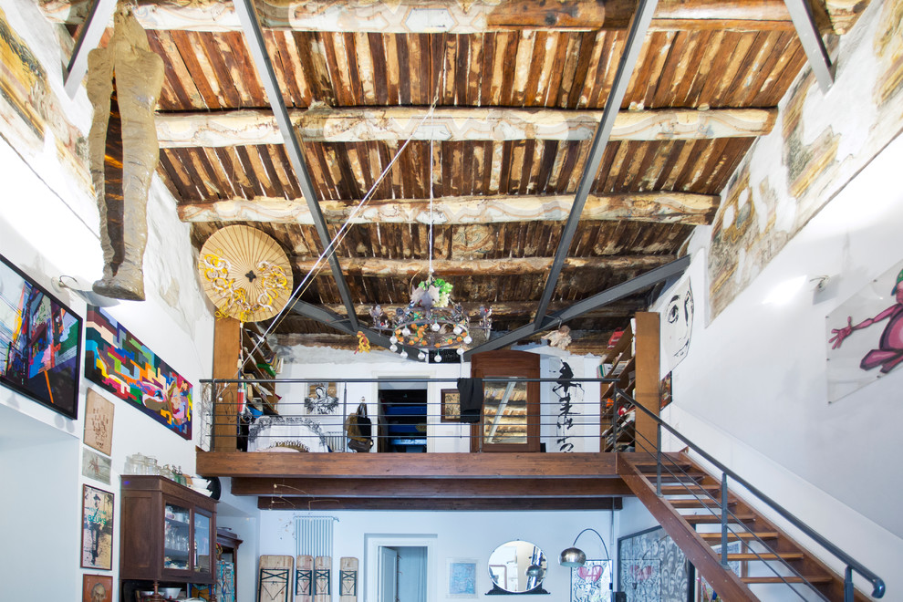 Eclectic living room photo in Naples