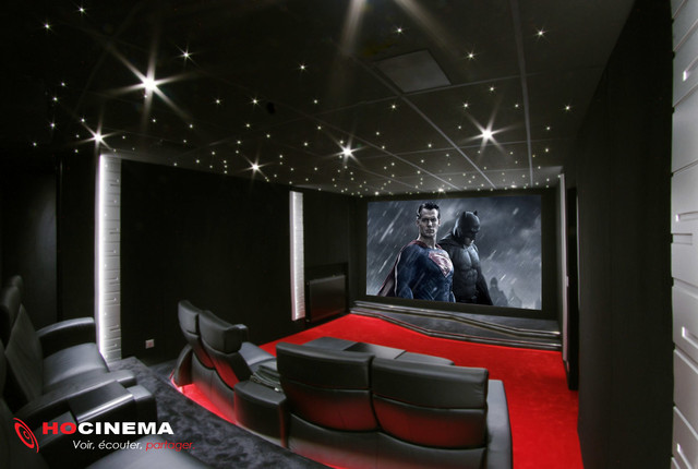 Salle De Cinema Maison Cygnus Contemporary Basement Paris By Hocinema Createur De Salle Cinema Privee Houzz