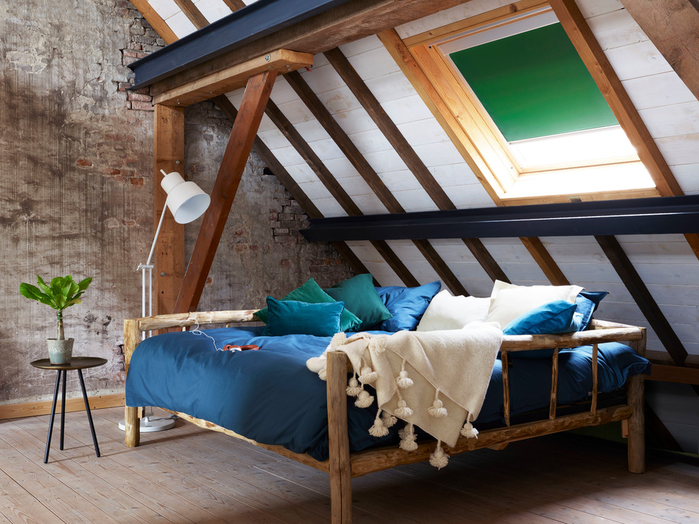 Photo of a rustic bedroom in Copenhagen.