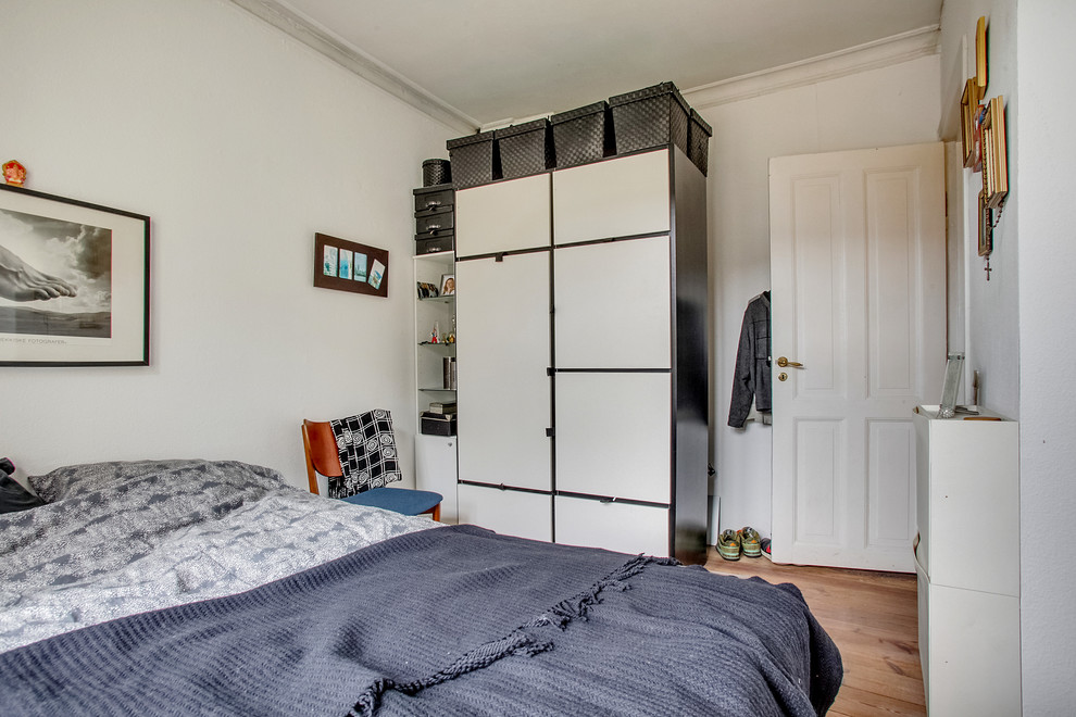 Foto på ett skandinaviskt sovrum