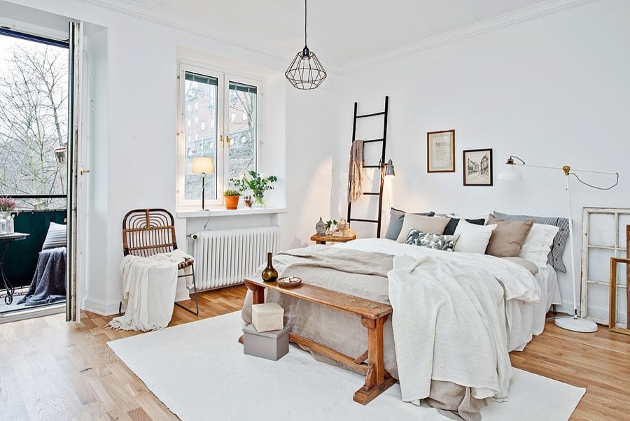 Example of a danish bedroom design in Gothenburg