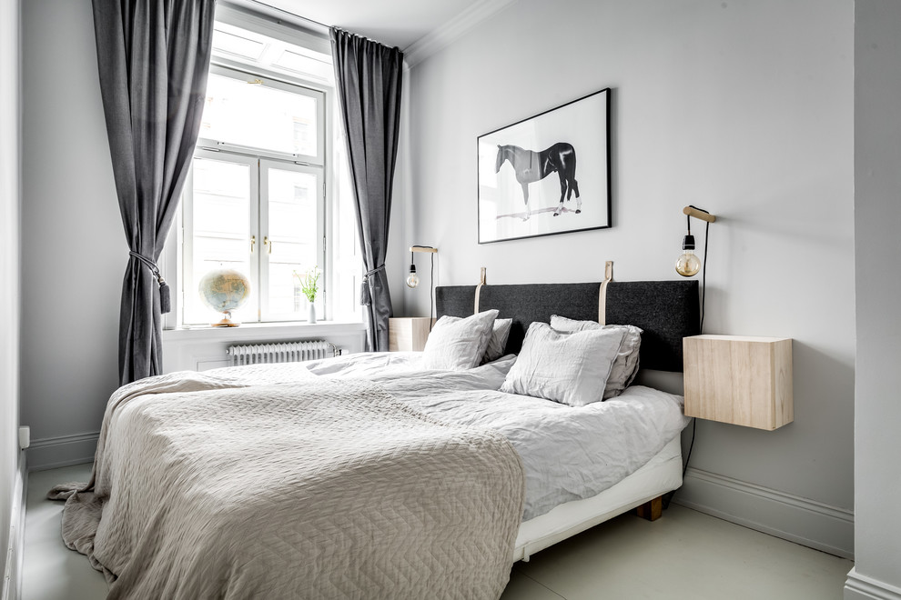 Example of a trendy bedroom design in Stockholm