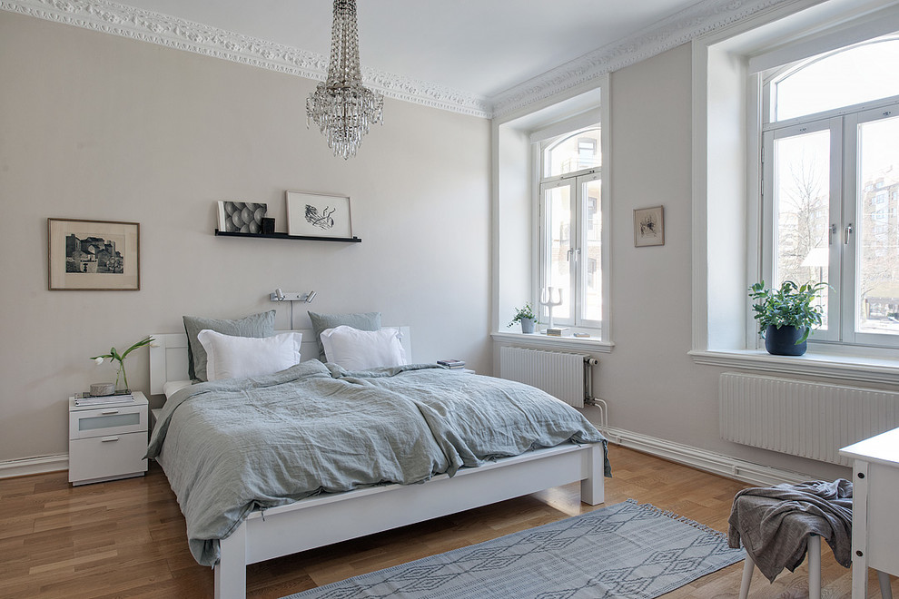 Scandinavian bedroom in Gothenburg.