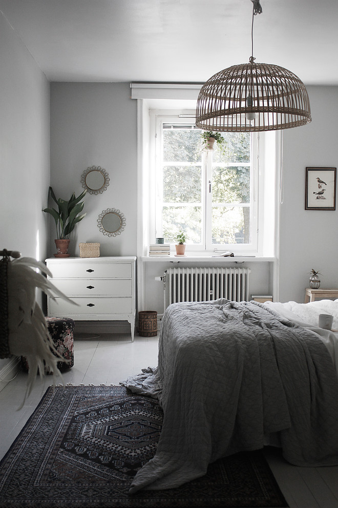 Inspiration for a scandinavian bedroom in Stockholm.