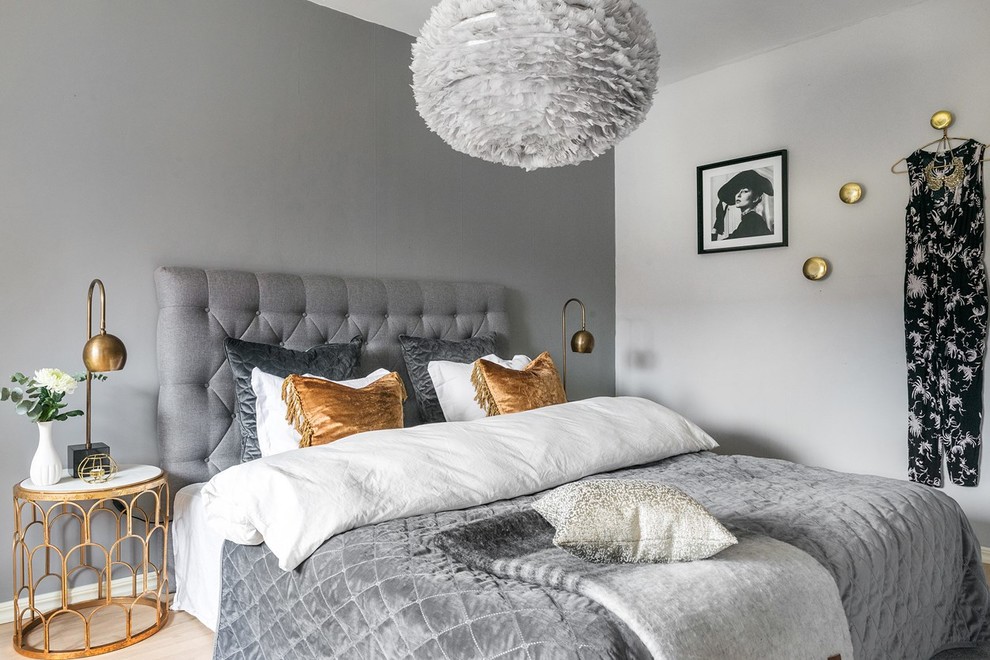 Trendy bedroom photo in Gothenburg