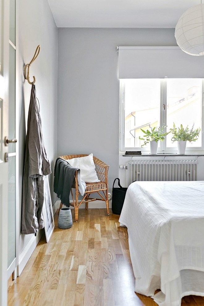 Bild på ett skandinaviskt sovrum
